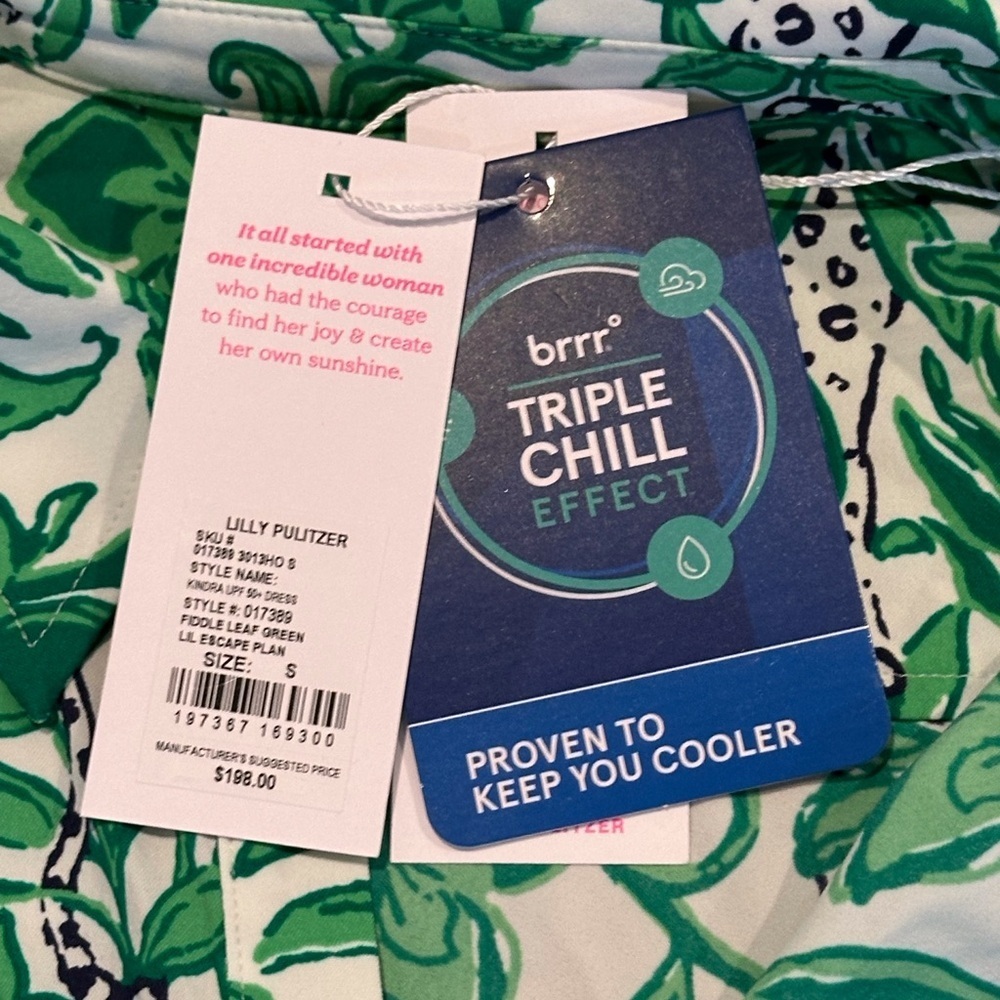 NWT! Lilly Pulitzer Kindra UPF 50+ Dress in Fiddle Leaf Green Lil Escape Plan - Picture 11 of 14